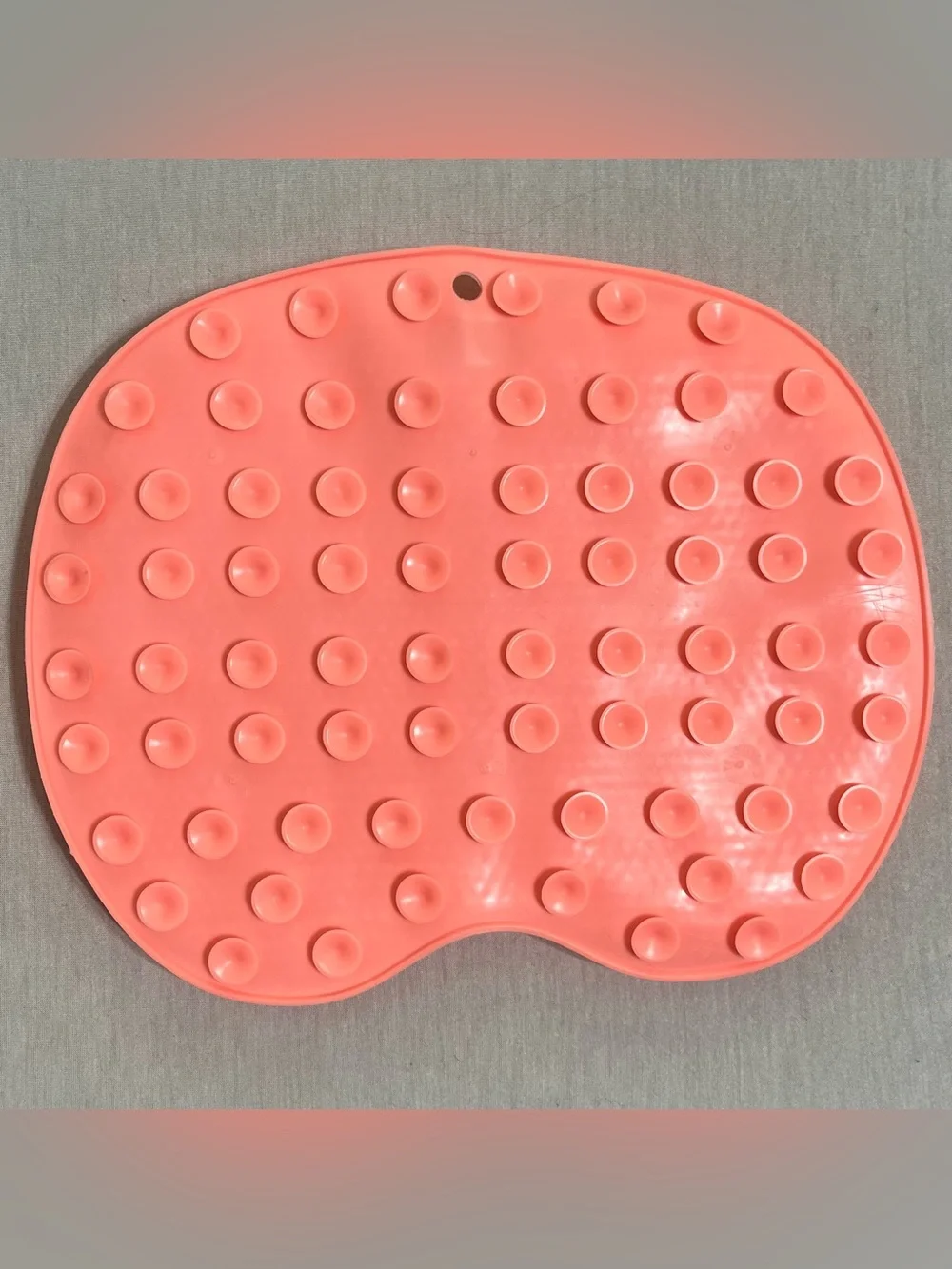 Silicone Shower Foot and Back Scrubber Mat - Coral Pink